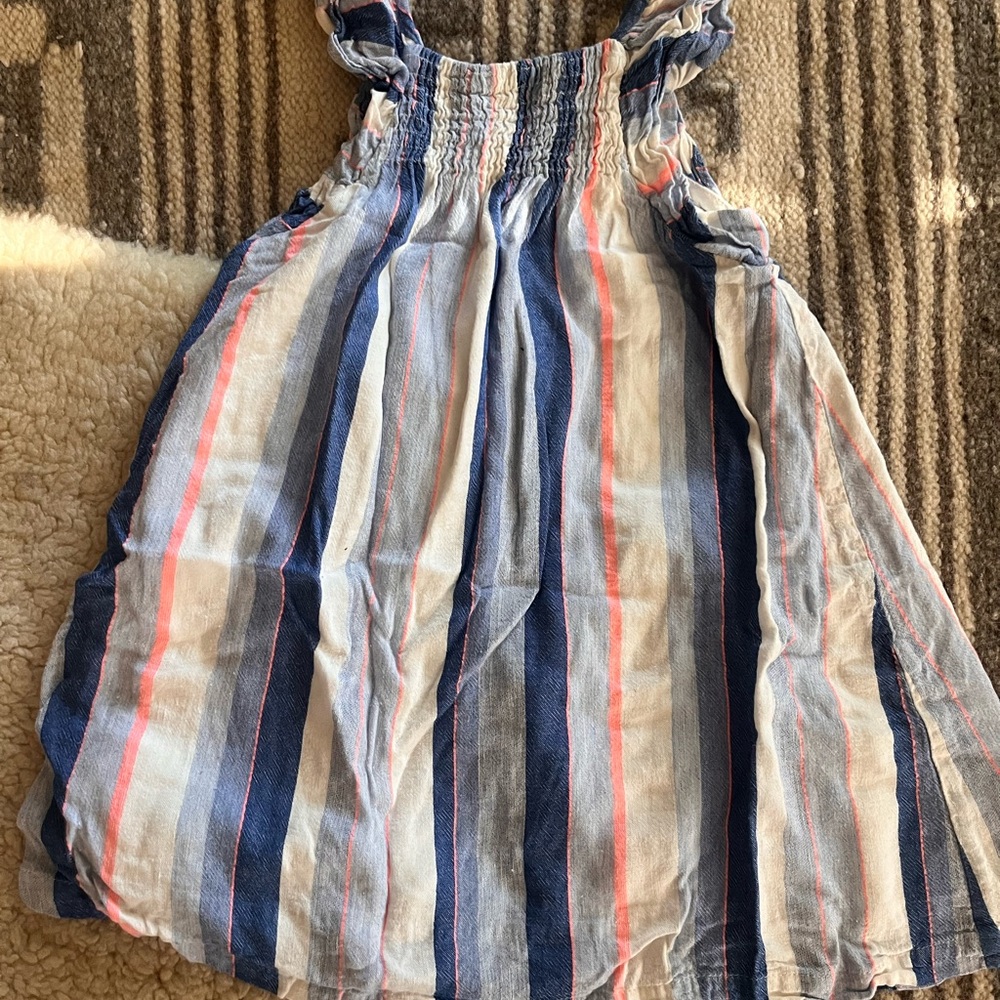 Zara Kids Striped Blue and Pink Dress